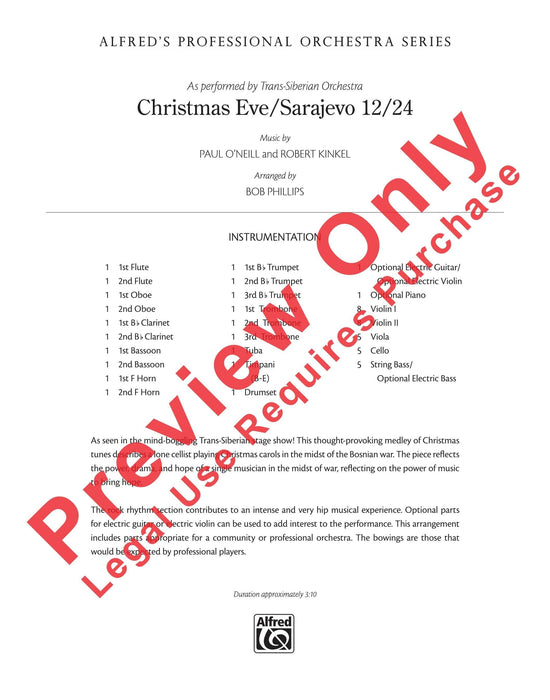 Christmas Eve/Sarajevo 12/24 As Performed by Trans-Siberian Orchestra 聖誕節 管弦樂團 總譜 | 小雅音樂 Hsiaoya Music