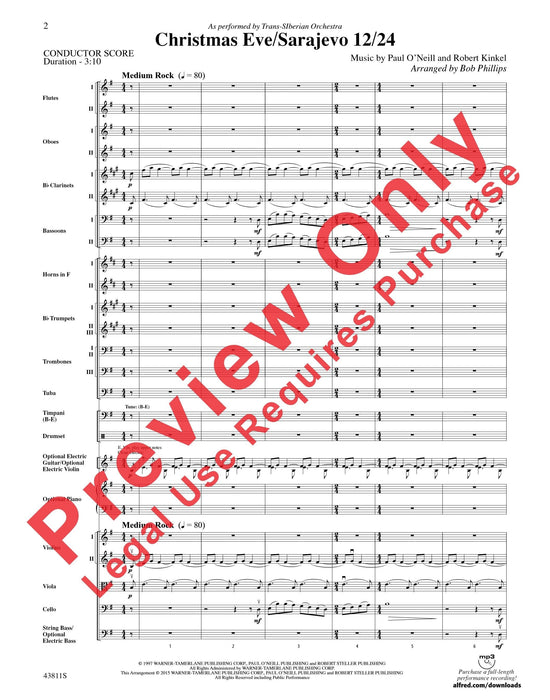 Christmas Eve/Sarajevo 12/24 As Performed by Trans-Siberian Orchestra 聖誕節 管弦樂團 總譜 | 小雅音樂 Hsiaoya Music