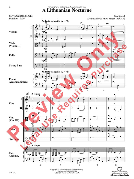 A Lithuanian Nocturne 夜曲 總譜 | 小雅音樂 Hsiaoya Music