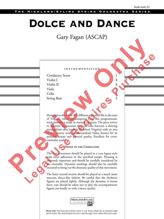 Dolce and Dance 舞曲 總譜 | 小雅音樂 Hsiaoya Music