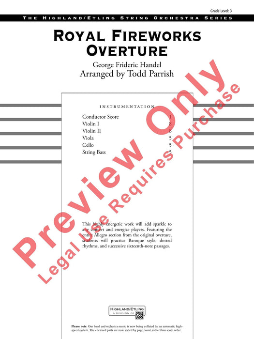 Royal Fireworks Overture 韓德爾 煙火序曲 總譜 | 小雅音樂 Hsiaoya Music