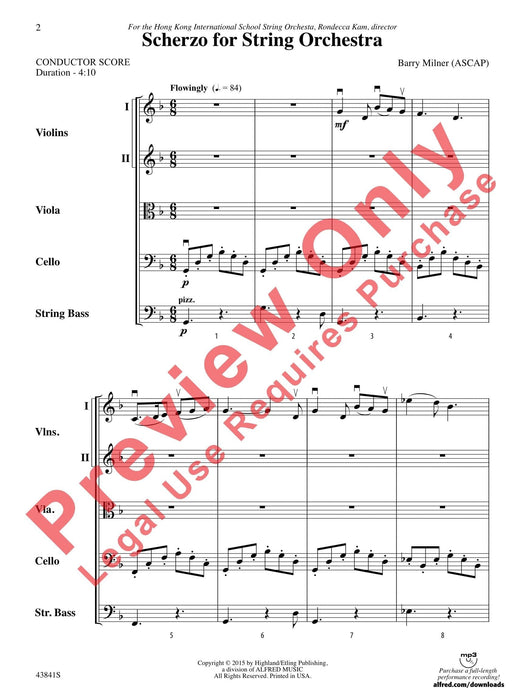 Scherzo for String Orchestra 詼諧曲 弦樂團 總譜 | 小雅音樂 Hsiaoya Music