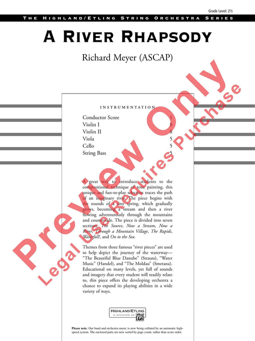 A River Rhapsody 狂想曲 總譜 | 小雅音樂 Hsiaoya Music