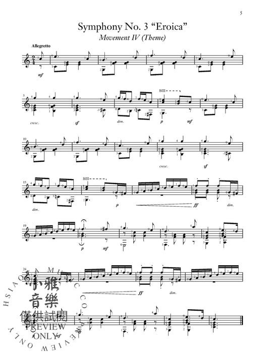 Beethoven: Selected Works Transcribed for Guitar Light Classics Arrangements for Guitar 吉他 | 小雅音樂 Hsiaoya Music