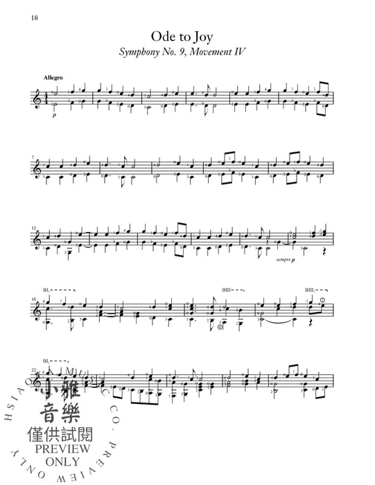 Beethoven: Selected Works Transcribed for Guitar Light Classics Arrangements for Guitar 吉他 | 小雅音樂 Hsiaoya Music