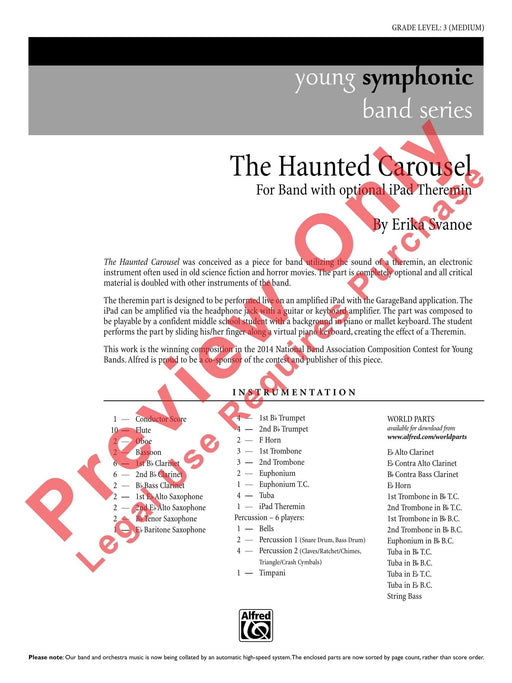 The Haunted Carousel For Band with Optional iPad Theremin 總譜 | 小雅音樂 Hsiaoya Music