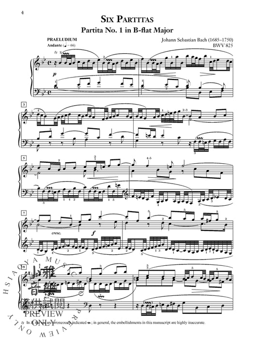 J. S. Bach: Six Partitas, BWV 825--830 巴赫約翰‧瑟巴斯提安 組曲 | 小雅音樂 Hsiaoya Music