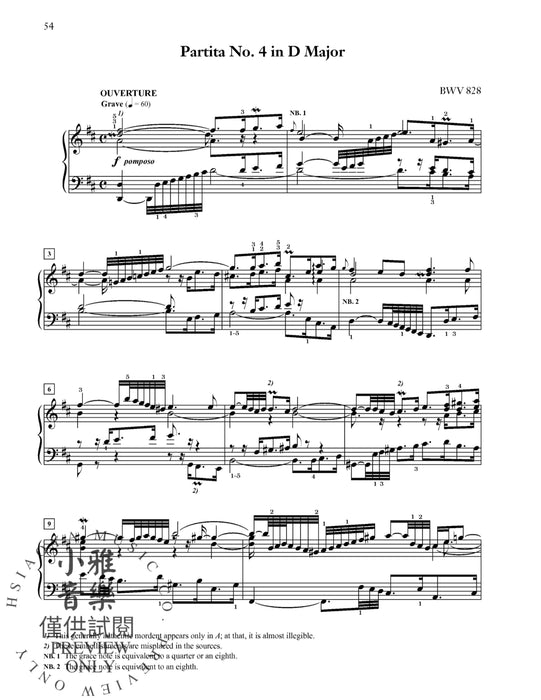 J. S. Bach: Six Partitas, BWV 825--830 巴赫約翰‧瑟巴斯提安 組曲 | 小雅音樂 Hsiaoya Music