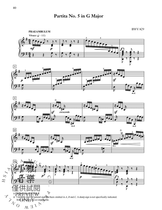 J. S. Bach: Six Partitas, BWV 825--830 巴赫約翰‧瑟巴斯提安 組曲 | 小雅音樂 Hsiaoya Music