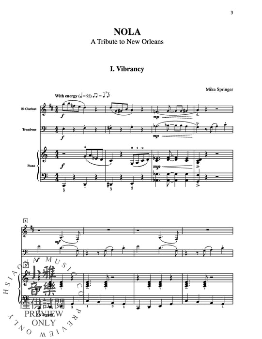NOLA: A Tribute to New Orleans For B-flat Clarinet, Trombone, and Piano 豎笛 長號 鋼琴 | 小雅音樂 Hsiaoya Music