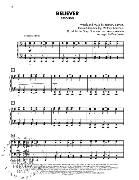 Current Hits for Two, Book 3 6 Graded Duets for Late Intermediate Pianists 二重奏 | 小雅音樂 Hsiaoya Music