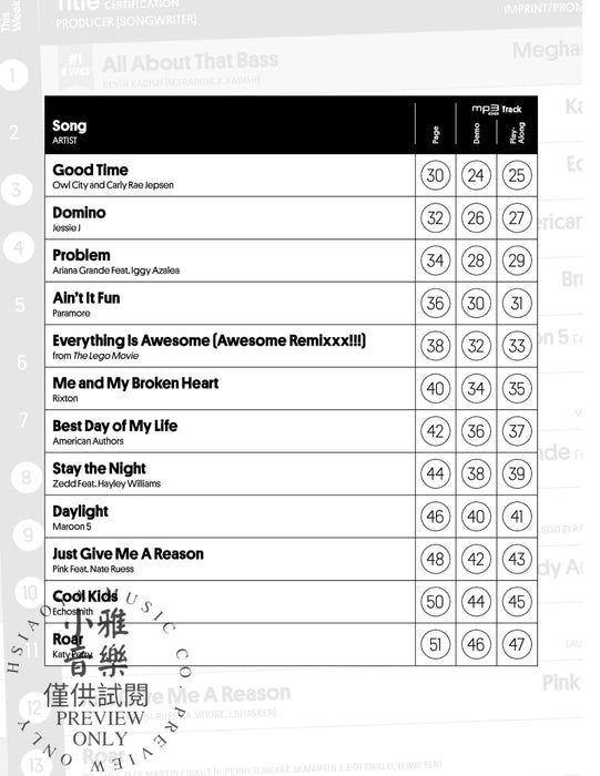 Billboard Top Tracks Instrumental Solos 獨奏 | 小雅音樂 Hsiaoya Music