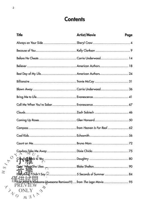 Greatest Hits: The 2000s for Piano 40 Modern Pop Favorites 鋼琴 | 小雅音樂 Hsiaoya Music