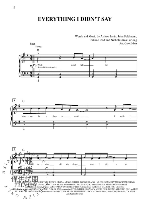 4 Pop Hits: Issue 1 Everything Is Awesome * Best Day of My Life * Everything I Didn't Say * Clouds | 小雅音樂 Hsiaoya Music