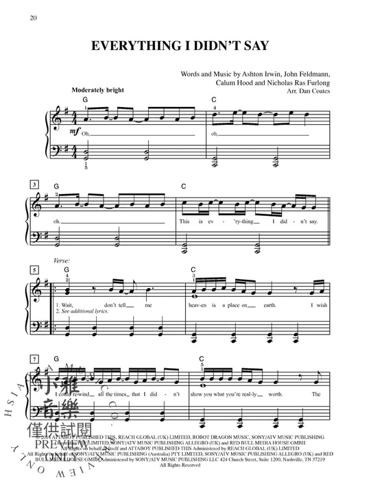 4 Pop Hits: Issue 1 Everything Is Awesome * Best Day of My Life * Everything I Didn't Say * Clouds | 小雅音樂 Hsiaoya Music