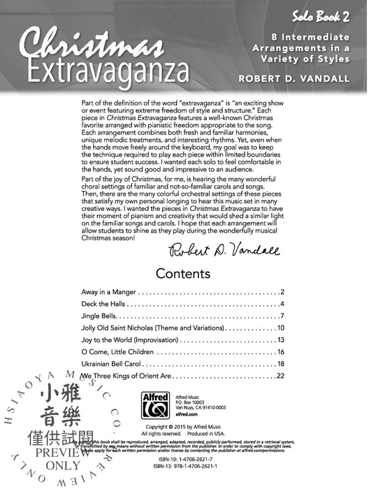 Christmas Extravaganza, Book 2 8 Intermediate Arrangements in a Variety of Styles | 小雅音樂 Hsiaoya Music