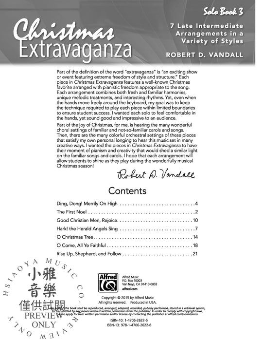 Christmas Extravaganza, Book 3 7 Late Intermediate Arrangements in a Variety of Styles | 小雅音樂 Hsiaoya Music