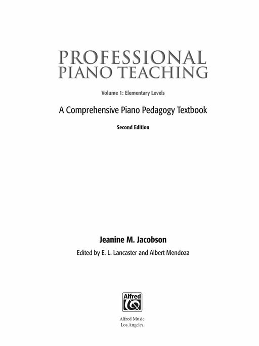 Professional Piano Teaching, Volume 1 (2nd Edition) A Comprehensive Piano Pedagogy Textbook 鋼琴 | 小雅音樂 Hsiaoya Music