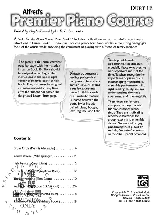 Premier Piano Course, Duet 1B 鋼琴 二重奏 | 小雅音樂 Hsiaoya Music