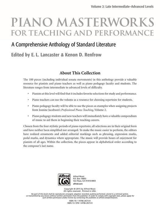 Piano Masterworks for Teaching and Performance, Volume 2 A Comprehensive Anthology of Standard Literature 鋼琴 | 小雅音樂 Hsiaoya Music