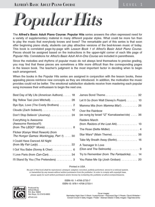 Alfred's Basic Adult Piano Course: Popular Hits, Level 1 鋼琴 | 小雅音樂 Hsiaoya Music