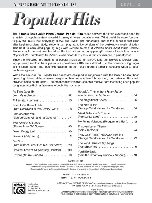 Alfred's Basic Adult Piano Course: Popular Hits, Level 2 鋼琴 | 小雅音樂 Hsiaoya Music