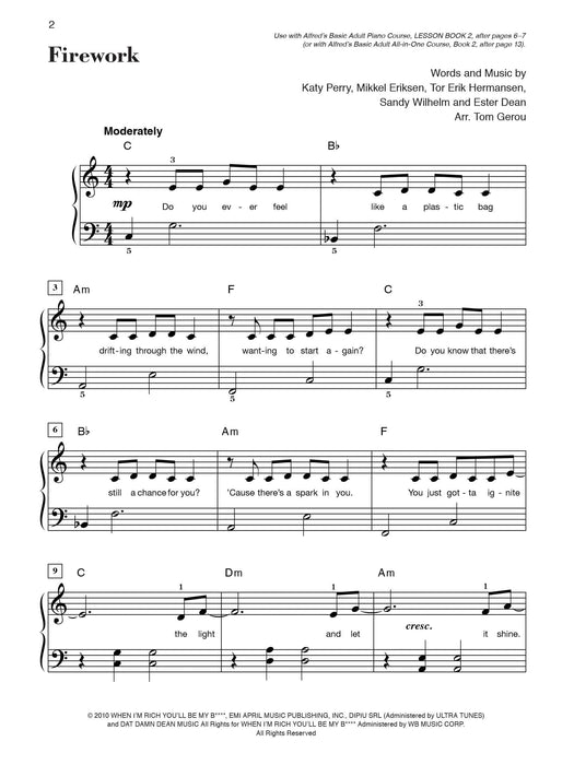 Alfred's Basic Adult Piano Course: Popular Hits, Level 2 鋼琴 | 小雅音樂 Hsiaoya Music