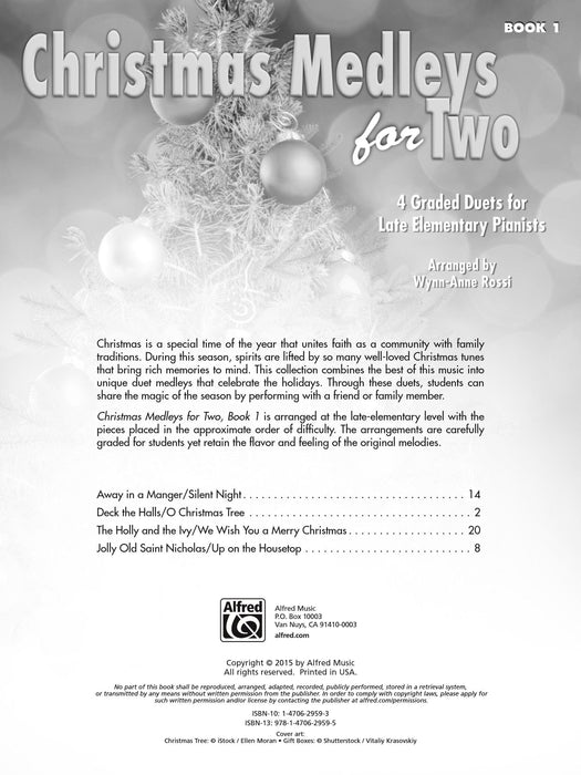 Christmas Medleys for Two, Book 1 4 Graded Duets for Late Elementary Pianists 組合曲 二重奏 | 小雅音樂 Hsiaoya Music