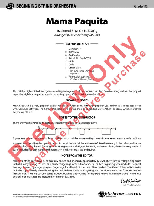 Mama Paquita 總譜 | 小雅音樂 Hsiaoya Music