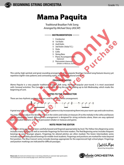 Mama Paquita 總譜 | 小雅音樂 Hsiaoya Music