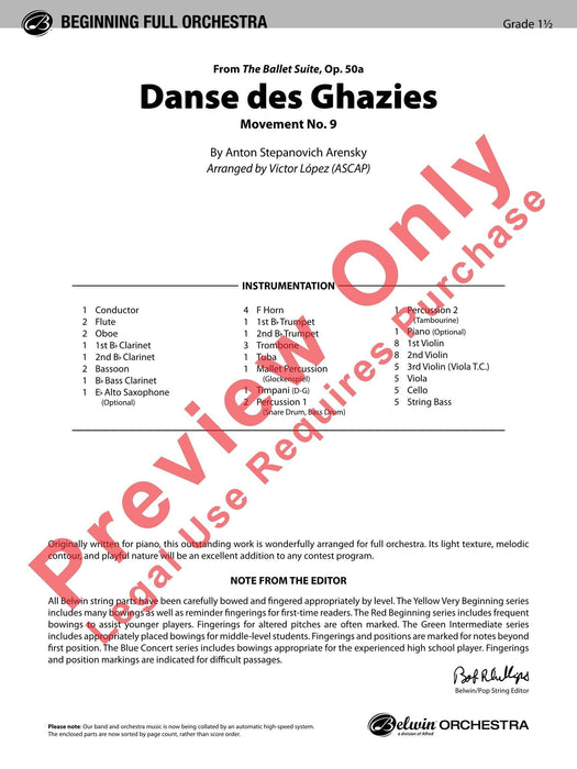 Danse des Ghazies Movement, No. 9 樂章 總譜 | 小雅音樂 Hsiaoya Music