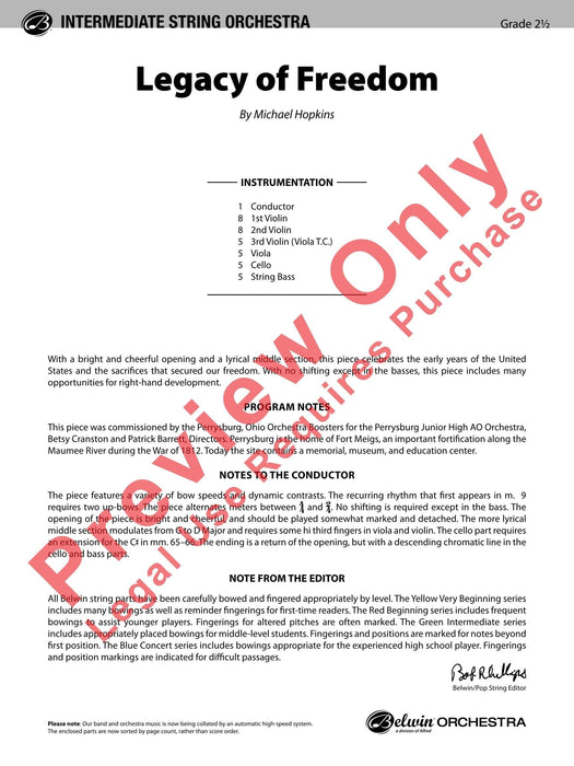 Legacy of Freedom 總譜 | 小雅音樂 Hsiaoya Music