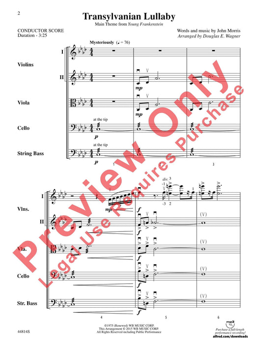 Transylvanian Lullaby Main Theme from Young Frankenstein 搖籃曲 主題 總譜 | 小雅音樂 Hsiaoya Music