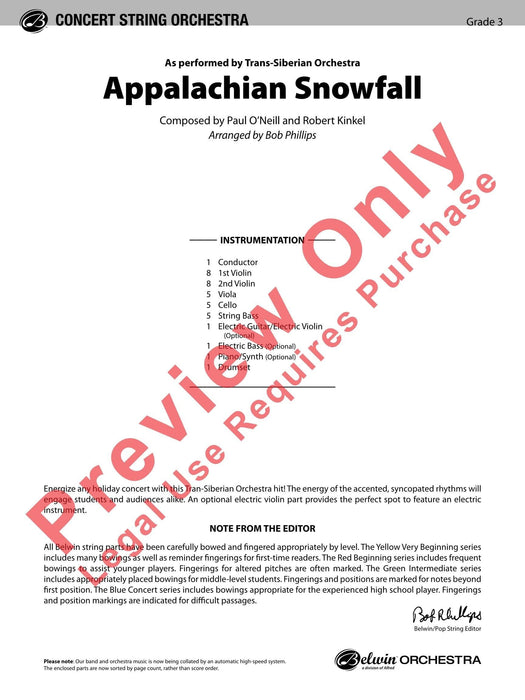 Appalachian Snowfall As Performed by Trans-Siberian Orchestra 管弦樂團 總譜 | 小雅音樂 Hsiaoya Music