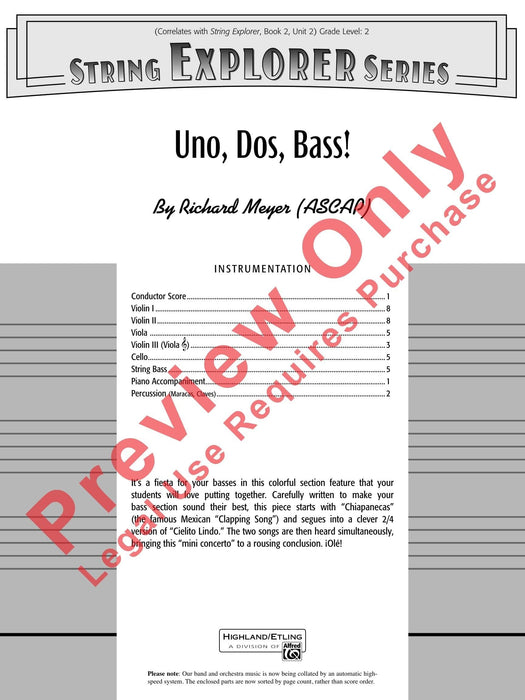 Uno, Dos, Bass! Bass Section Feature 樂節 總譜 | 小雅音樂 Hsiaoya Music