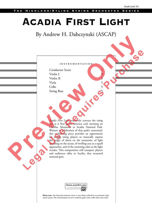 Acadia First Light 總譜 | 小雅音樂 Hsiaoya Music