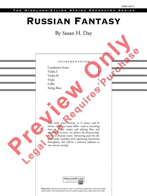 Russian Fantasy 幻想曲 總譜 | 小雅音樂 Hsiaoya Music