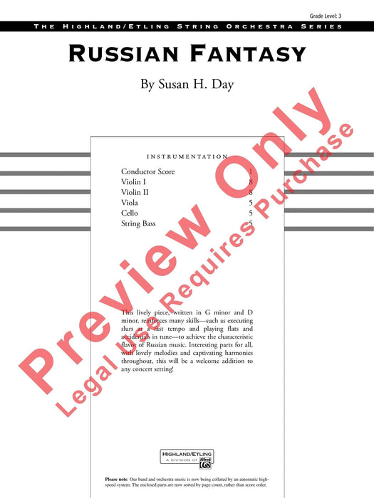 Russian Fantasy 幻想曲 總譜 | 小雅音樂 Hsiaoya Music