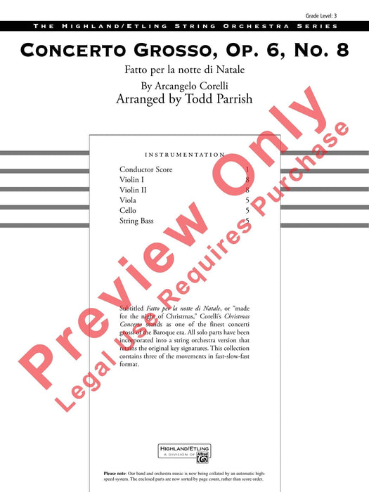 Concerto Grosso, Opus 6, No. 8 Fatto per la notte di Natale 柯雷里阿爾坎傑羅 大協奏曲作品 | 小雅音樂 Hsiaoya Music