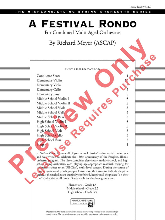 A Festival Rondo For Combined Multi-Aged Orchestras 迴旋曲 總譜 | 小雅音樂 Hsiaoya Music