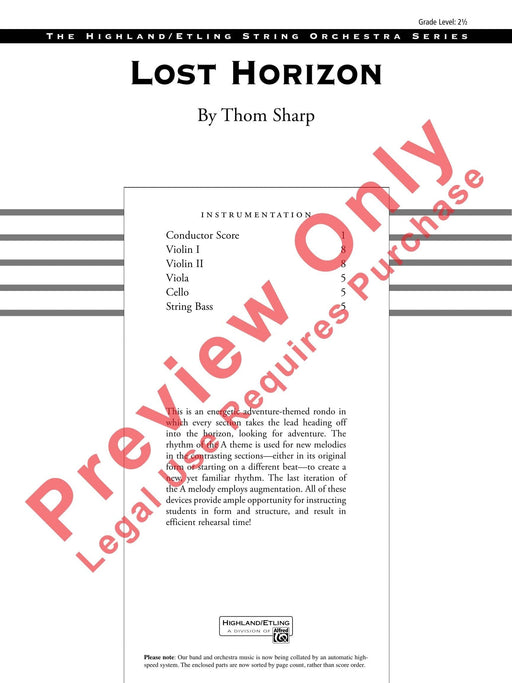 Lost Horizon 總譜 | 小雅音樂 Hsiaoya Music