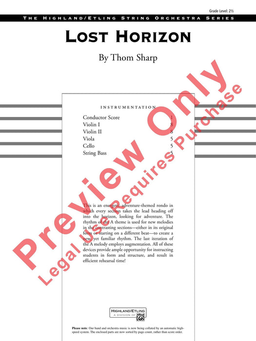 Lost Horizon 總譜 | 小雅音樂 Hsiaoya Music