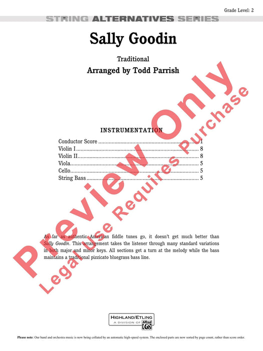 Sally Goodin 總譜 | 小雅音樂 Hsiaoya Music