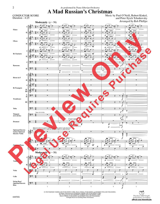 A Mad Russian's Christmas As Performed by Trans-Siberian Orchestra 管弦樂團 總譜 | 小雅音樂 Hsiaoya Music