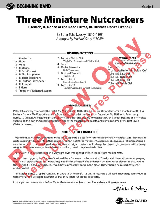 Three Miniature Nutcrackers I. March, II. Dance of the Reed Flutes, III. Russian Dance (Trepak) 柴科夫斯基,彼得 進行曲 舞曲 長笛 舞曲 總譜 | 小雅音樂 Hsiaoya Music
