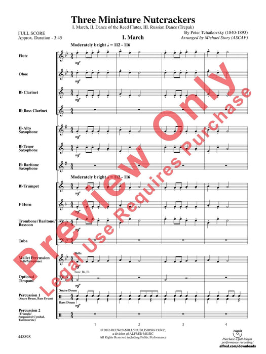 Three Miniature Nutcrackers I. March, II. Dance of the Reed Flutes, III. Russian Dance (Trepak) 柴科夫斯基,彼得 進行曲 舞曲 長笛 舞曲 總譜 | 小雅音樂 Hsiaoya Music