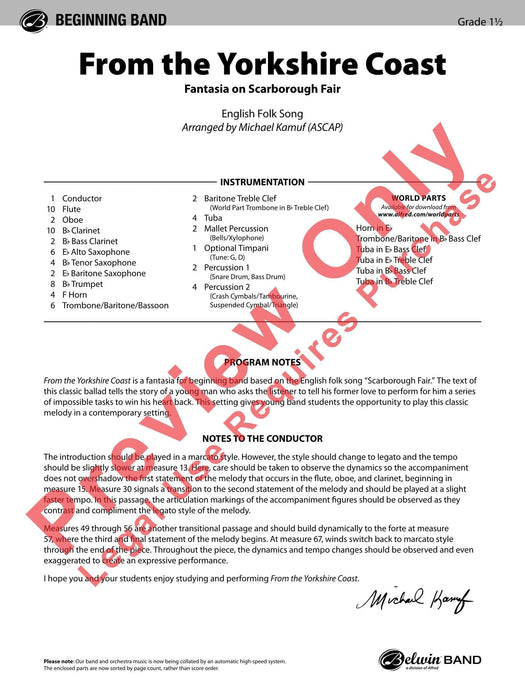 From the Yorkshire Coast Fantasia on Scarborough Fair 幻想曲 夜魔 總譜 | 小雅音樂 Hsiaoya Music