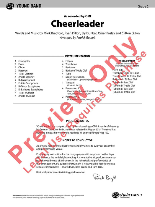 Cheerleader As Recorded by OMI (Solo Trumpet Feature) 獨奏 小號 總譜 | 小雅音樂 Hsiaoya Music