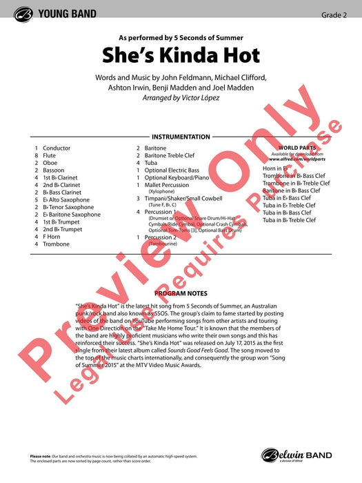 She's Kinda Hot As Performed by 5 Seconds of Summer 總譜 | 小雅音樂 Hsiaoya Music