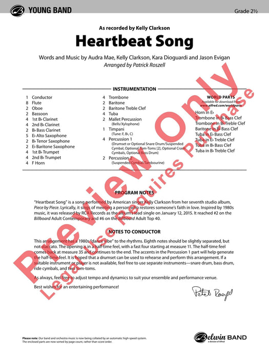 Heartbeat Song As Recorded by Kelly Clarkson 總譜 | 小雅音樂 Hsiaoya Music